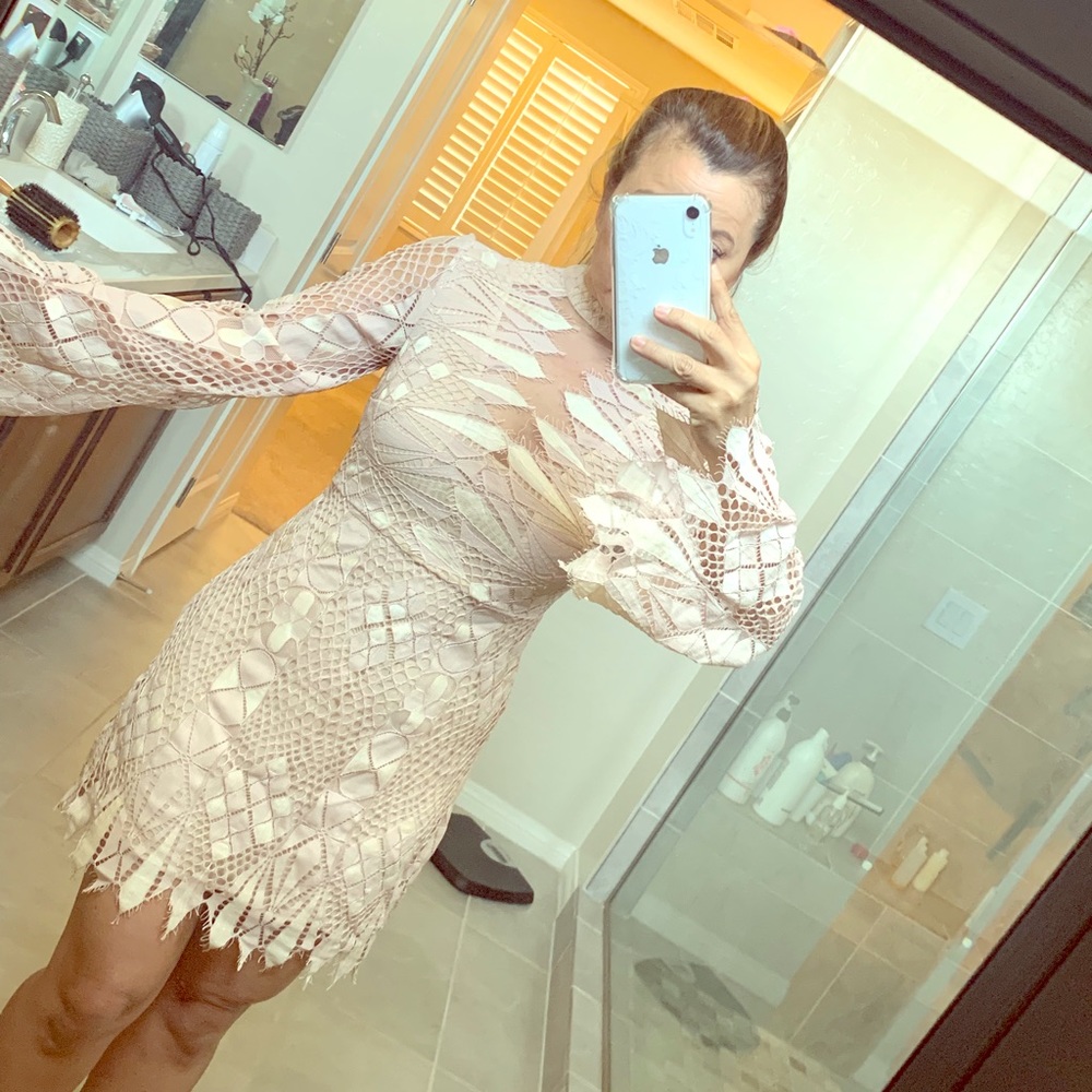 Free people lacy blush mini dress